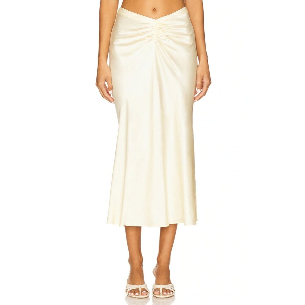 LPA Elinor Midi Skirt in Butter Yellow XSmall New with Tags Womens